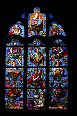 Stained glass in Saint Leu-Saint Gilles : Tree of Jesse