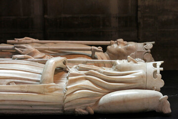 Fototapeta na wymiar Basilica of St. Denis. Gisant (recumbent effigy tomb) of Charles VI also known as 