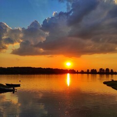 sunset on the river