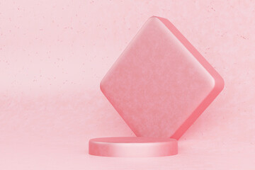 Minimalist Pastel Pink Podium Background 3d Render Illustration