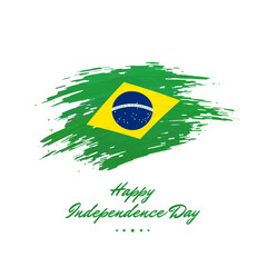 September 7, independence day brazil, vector template. Brazilian flag painted with brush strokes on a light background. Brazil national holiday 7tn of september. Happy independence day card