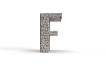 Old style brick stone letter F
