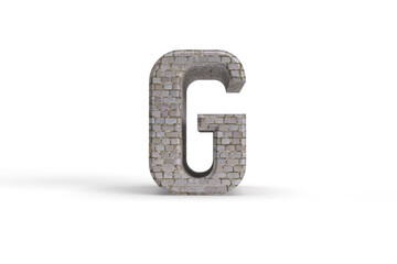 Old style brick stone letter G