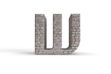 Old style brick stone letter W