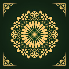 Luxury Mandala Background with Golden Arabesque Pattern Arabic Islamic East style,  Arabic Style Decorative Mandala.