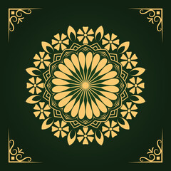 Luxury Mandala Background with Golden Arabesque Pattern Arabic Islamic East style,  Arabic Style Decorative Mandala.