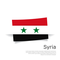 Syria flag in paper cut style. Creative background in syrian flag colors for holiday card design. National Poster. State syria patriotic cover, business booklet, flyer. Vector, design template