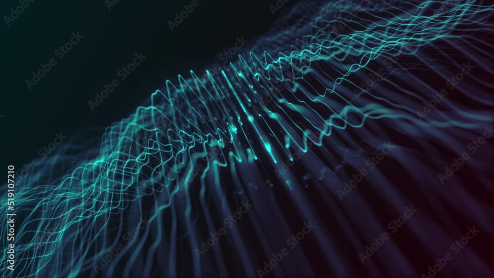 Poster abstract digital waving lines fx background loop/4k animation of an abstract background with digital