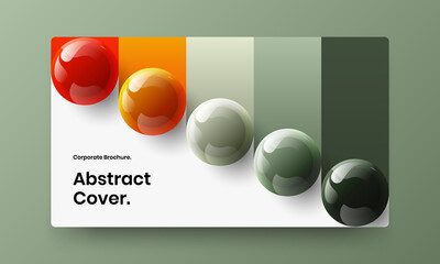 Original 3D balls placard illustration. Unique landing page design vector layout.