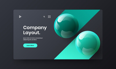 Colorful landing page design vector illustration. Amazing 3D spheres company identity template.