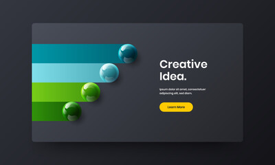 Multicolored realistic balls corporate cover layout. Simple web banner vector design illustration.