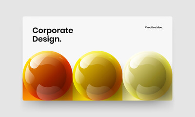 Vivid 3D balls site screen illustration. Premium company identity design vector concept.