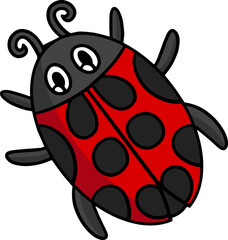 Ladybug Animal Cartoon Colored Clipart 