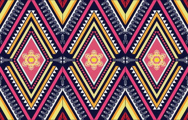 Ethnic boho seamless pattern. Ethno ornament. Tribal art colorful repeatable background. Fabric design, wallpaper, wrapping