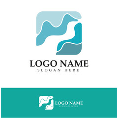River Logo vector icon illustration design template
