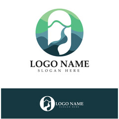 River Logo vector icon illustration design template