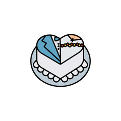 cake, sweets line icon. Elements of wedding illustration icons. Signs, symbols can be used for web, logo, mobile app, UI, UX