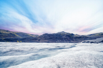 Fototapeta na wymiar Landscape with the Solheimajokull glacier