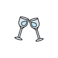 wine glasses line icon. Elements of wedding illustration icons. Signs, symbols can be used for web, logo, mobile app, UI, UX