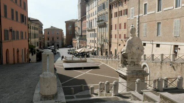 Ancona, Italy, Piazza of Plebiscito square and Pope Clemente XII statue