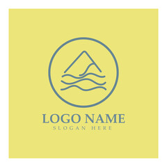 River Logo vector icon illustration design template