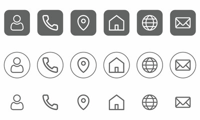 Different kind of Communication icons. Flat style vector illustration isolated on white background.
