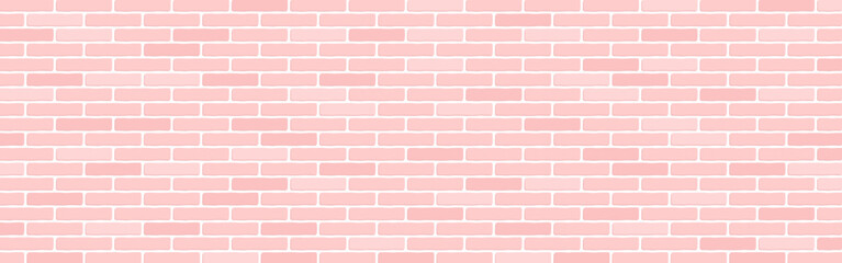 Long pink brick wall background. Vector illustration