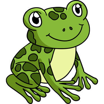 Frog Animal Cartoon Colored Clipart Illustration