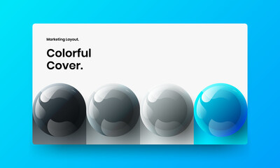 Creative landing page design vector template. Abstract 3D spheres annual report concept.