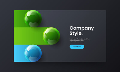 Creative 3D spheres placard concept. Multicolored book cover vector design illustration.