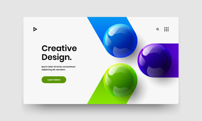 Modern poster design vector concept. Isolated realistic balls website template.