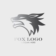 Fox head logo for t-shirt, Lion mascot Sport wear typography emblem graphic, athletic apparel stamp.