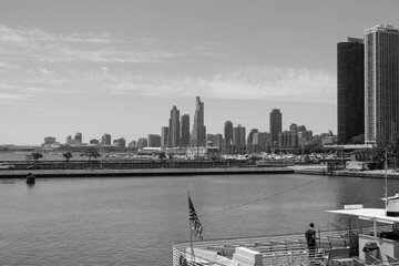 city skyline b&W Chicago
