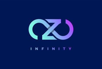 Infinity Logo. letter Z with infinity icon combination. suitable for technology, brand and company logo, vector illustration