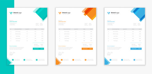 Modern Corporate Invoice design template for business identity 