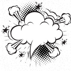 Blank text comic black speech bubbles in pop art style