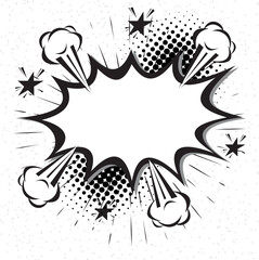 Blank text comic black speech bubbles in pop art style