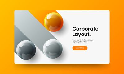 Multicolored company identity vector design layout. Fresh 3D spheres corporate cover illustration.