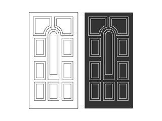 Modern wooden opened and closed door vector in different positions realistic set isolated illustration. Flat Door Vector Collection Pro Vector.  House door icon. Simple illustration of house door vect