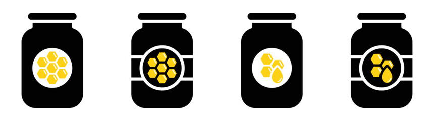 Honey jar. Honey jam icon, vector illustration
