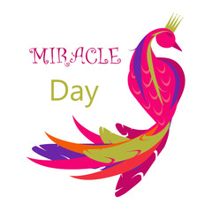 Illustration of Magic bird, vector cartoon image.