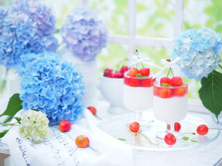 グラススイーツ さくらんぼのミルクプリン