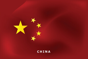 National flag of China. Realistic pictures flag