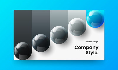 Minimalistic 3D balls handbill concept. Original corporate identity vector design template.