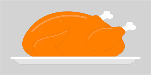 Illustration of baked turkey for thanksgiving day