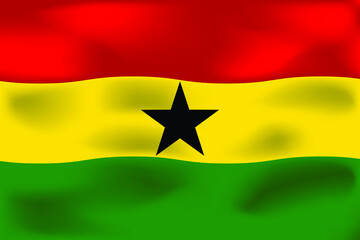 National flag of Ghana. Red, yellow and green colors