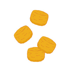Mozzarella cheese ball vector. Cheese ball on white background. Cheese stretch. Cheese fried.