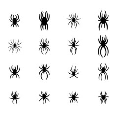 Fototapeta na wymiar Collection of isolated spiders for Halloween. Objects