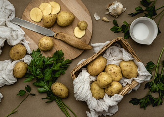 potatoes in a basket