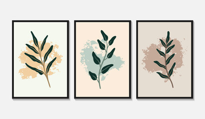 Abstract botanical prints set